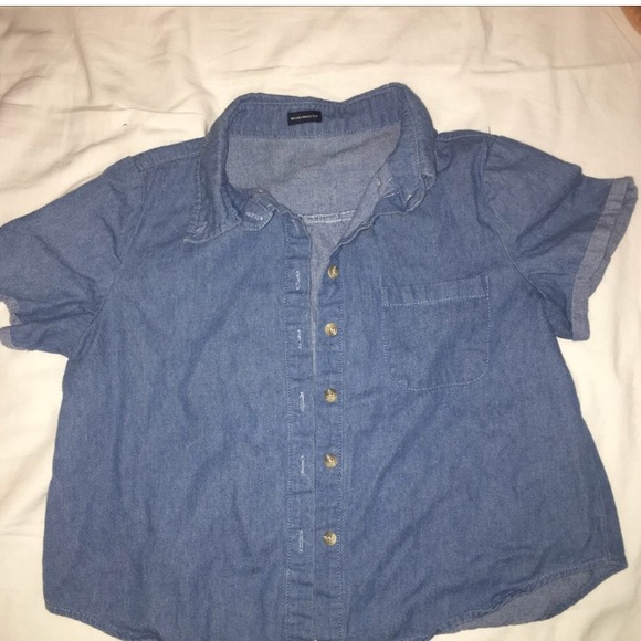 brandy Melville denim Peyton denim button down top - Picture 3 of 3